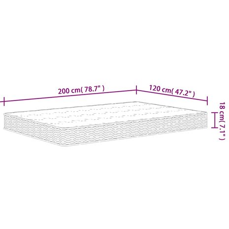Binnenveringmatras middelhard 120x200 cm 7