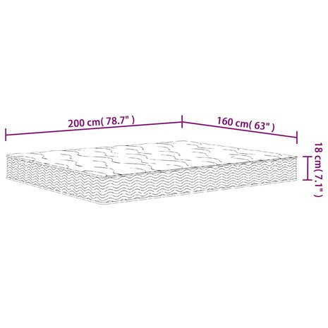 Binnenveringmatras middelhard 160x200 cm 7