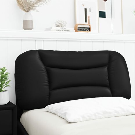 Hoofdbordkussen 80 cm kunstleer zwart 3