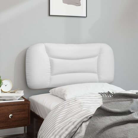 Hoofdbordkussen 80 cm kunstleer wit 4