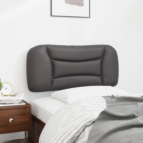 Hoofdbordkussen 80 cm kunstleer grijs  4