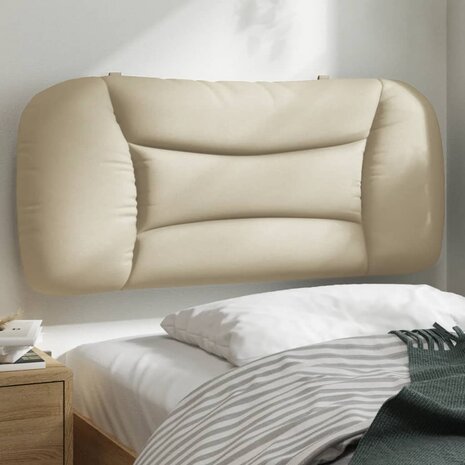 Hoofdbordkussen 90 cm stof crèmekleurig 1