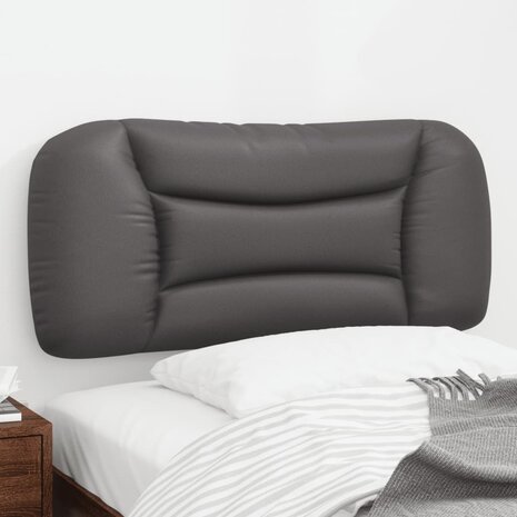 Hoofdbordkussen 90 cm kunstleer grijs 1