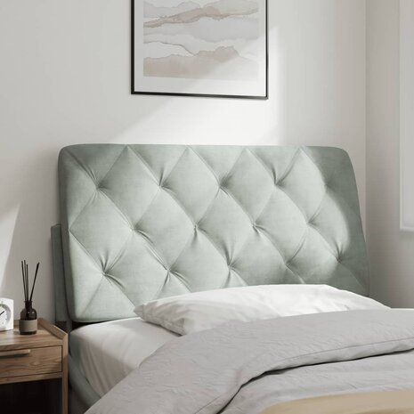 Hoofdbordkussen 100 cm velvet lichtgrijs 4