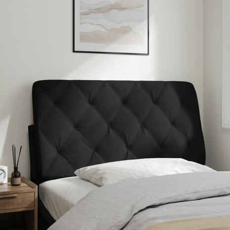 Hoofdbordkussen 100 cm fluweel zwart 3