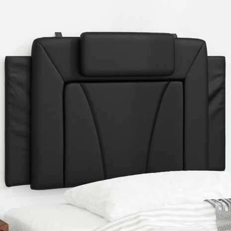 Hoofdbordkussen 90 cm kunstleer zwart 1