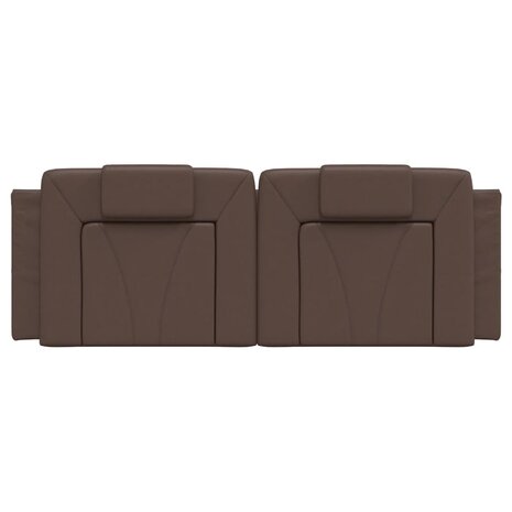 Hoofdbordkussen 120 cm kunstleer bruin 5
