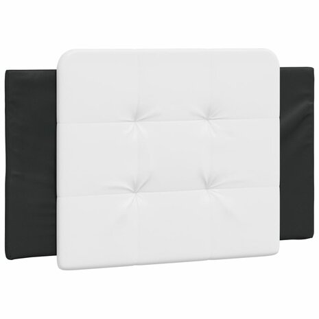 Hoofdbordkussen 80 cm kunstleer wit en zwart 2