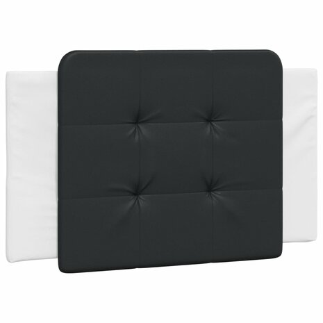 Hoofdbordkussen 80 cm kunstleer zwart en wit 2