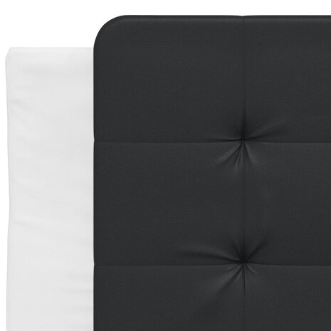 Hoofdbordkussen 80 cm kunstleer zwart en wit 7