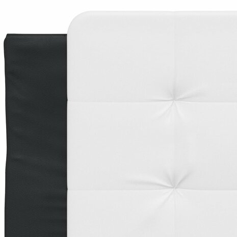Hoofdbordkussen 90 cm kunstleer wit en zwart 7