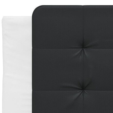 Hoofdbordkussen 90 cm kunstleer zwart en wit 7
