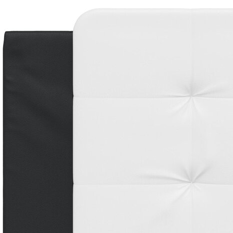 Hoofdbordkussen 100 cm kunstleer wit en zwart 7