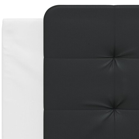 Hoofdbordkussen 100 cm kunstleer zwart en wit 7