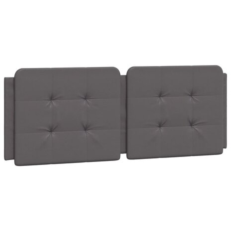 Hoofdbordkussen 120 cm kunstleer grijs 2