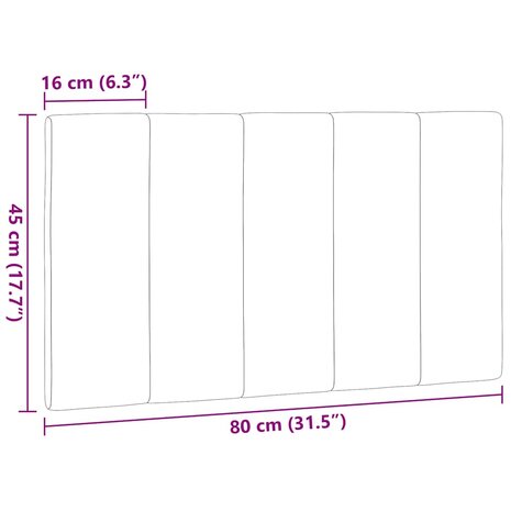 Hoofdbordkussen 80 cm stof donkerbruin 9