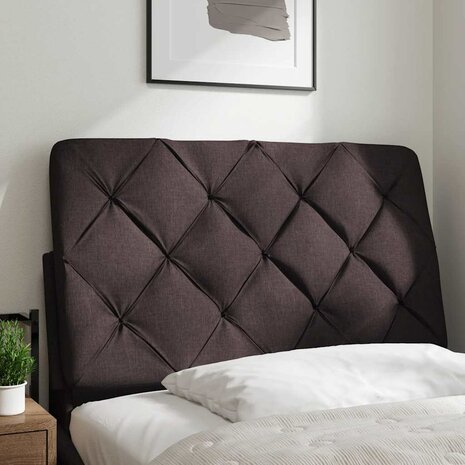 Hoofdbordkussen 80 cm stof donkerbruin 2