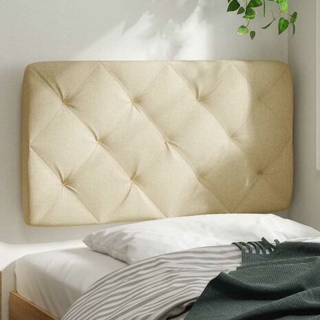 Hoofdbordkussen 80 cm stof crèmekleurig 3