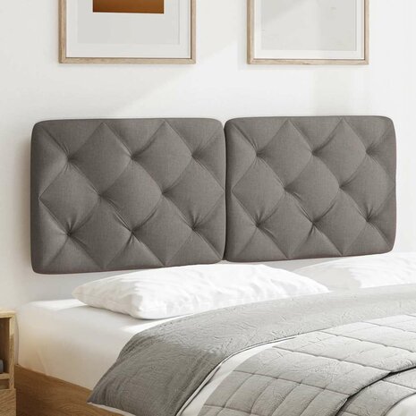 Hoofdbordkussen 120 cm stof taupe 3