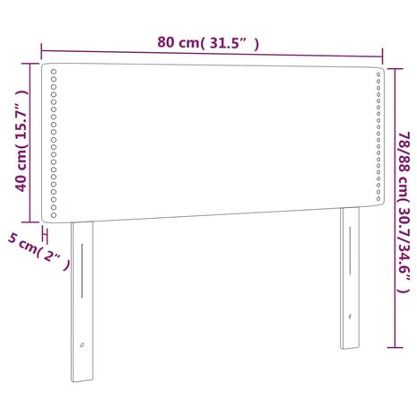 Hoofdbord 80x5x78/88 cm stof donkergrijs 8