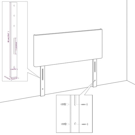 Hoofdbord 100 x 5 x 78/88 cm stof lichtgrijs 5