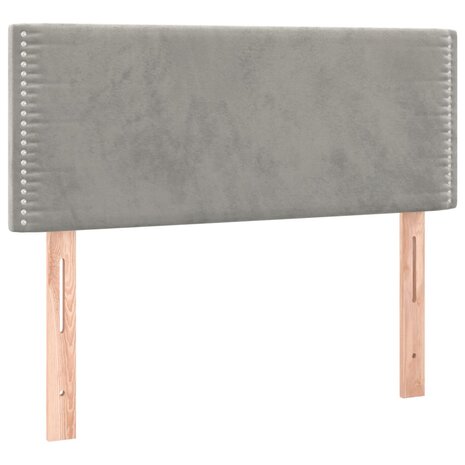 Hoofdbord 100x5x78/88 cm fluweel lichtgrijs 2