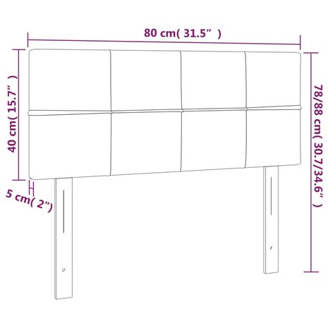Hoofdbord 80x5x78/88 cm fluweel roze 8