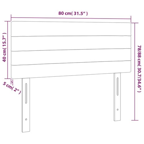 Hoofdbord 80x5x78/88 cm stof donkerbruin 8
