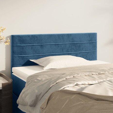 Hoofdbord 80x5x78/88 cm fluweel donkerblauw 1