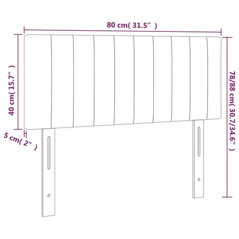 Hoofdbord 80x5x78/88 cm stof donkerbruin 8