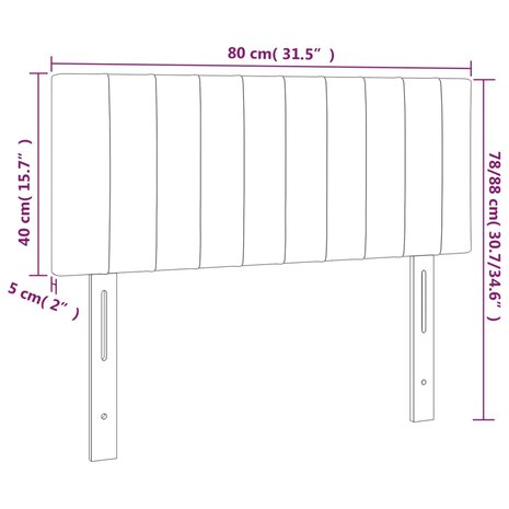 Hoofdbord 80x5x78/88 cm fluweel donkergroen 8