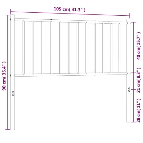 Hoofdbord metaal wit 100 cm 8
