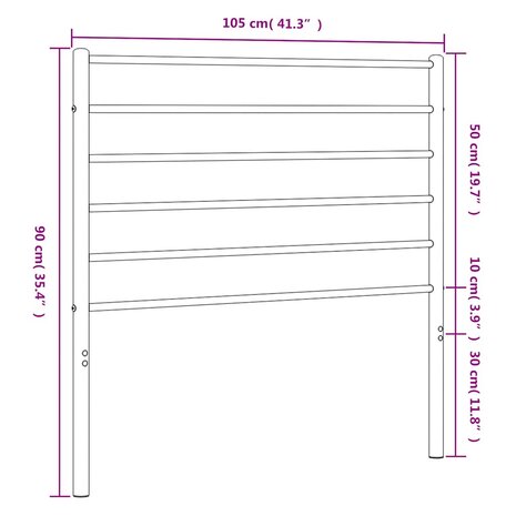 Hoofdbord metaal wit 100 cm 7