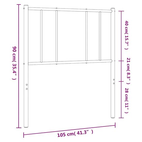 Hoofdbord metaal zwart 100 cm 7