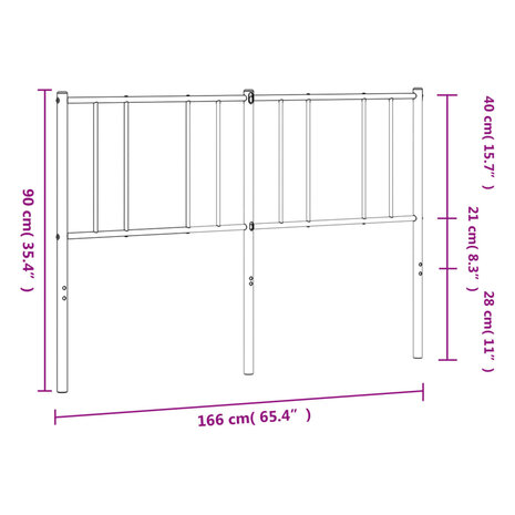 Hoofdbord metaal zwart 160 cm 8