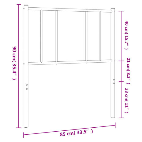 Hoofdbord metaal wit 80 cm 7