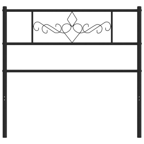 Hoofdbord 75 cm metaal zwart 3