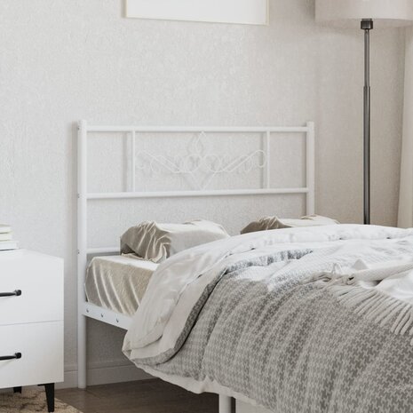 Hoofdbord 107 cm metaal wit 1