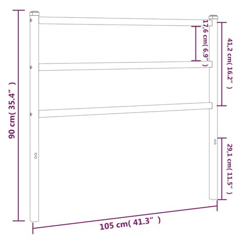 Hoofdbord 100 cm metaal zwart 5