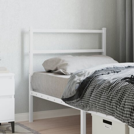 Hoofdbord 90 cm metaal wit 1