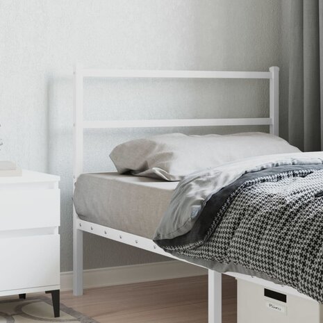 Hoofdbord 100 cm metaal wit 1
