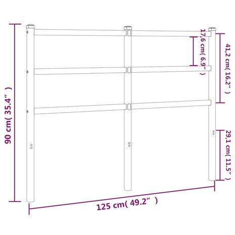 Hoofdbord 120 cm metaal wit 5