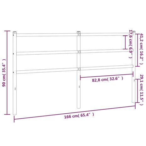 Hoofdbord 160 cm metaal wit 5