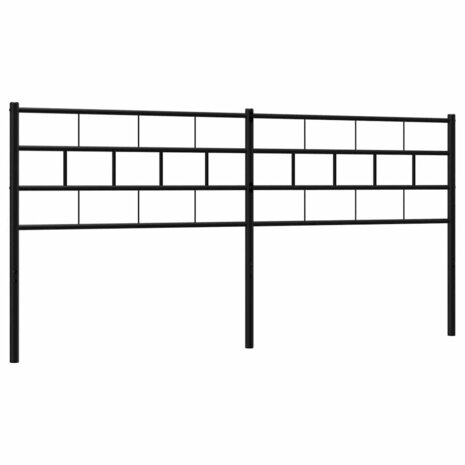 Hoofdbord 180 cm metaal zwart 6
