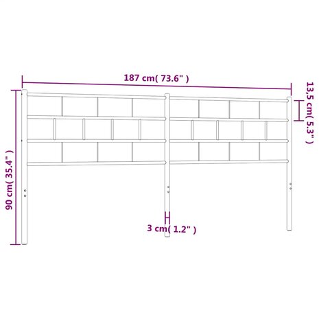 Hoofdbord 180 cm metaal wit 8