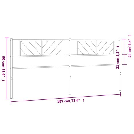 Hoofdbord 180 cm metaal wit 8