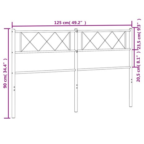 Hoofdbord 120 cm metaal wit 7