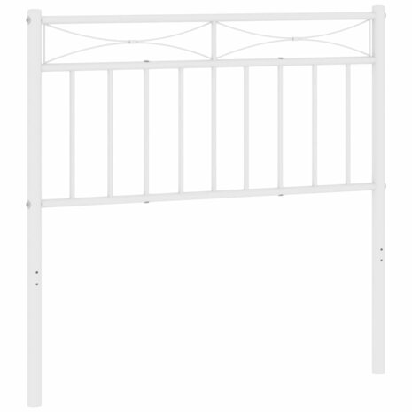 Hoofdbord 90 cm metaal wit 2