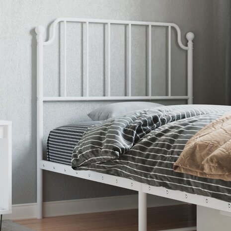 Hoofdbord 90 cm metaal wit 1