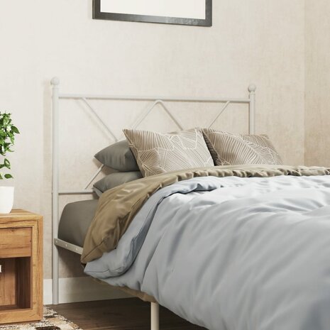 Hoofdbord 90 cm metaal wit 1